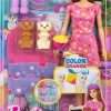 Barbie Doll & Playset with 2 Toy Dog Figures & 10+ Accessories, Puppy Slumber Party with Color-Change Feature, Sleeping Bag, Eye Masks & More - 6