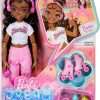 Barbie Dream Besties Doll and Accessories, Barbie Brooklyn” Posable Roller Skating Fashion Doll with Dark Brown Hair, 9 Music & Video Themed Pieces - 6