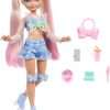 Barbie Dream Besties Doll and Accessories, Barbie Malibu Posable Roller Skating Fashion Doll with Blonde Hair, 9 Makeup Themed Pieces - 5