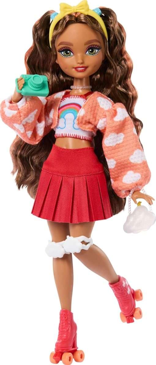 Barbie Dream Besties Doll and Accessories, Teresa Posable Roller Skating Fashion Doll with Brown Hair, 9Video Game Themed Pieces - 1
