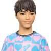Barbie Fashionistas Ken Doll #219 with Slender Body Wearing a Removable Long-Sleeve Pink & Blue Patterned Shirt with Shorts - 3