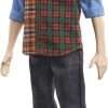 Barbie Ken Fashionistas Doll #154 with Sculpted Purple Hair Wearing a Color-Blocked Plaid Shirt, Black Denim Pants & Boots, Toy for Kids 3 to 8 Years Old - 1