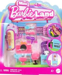 Barbie Mini BarbieLand Collectible Hair Salon Playset with 1.5-Inch Doll, Style Station with Mirror, Shampoo Area and Reception Desk for Storytelling Play - 1