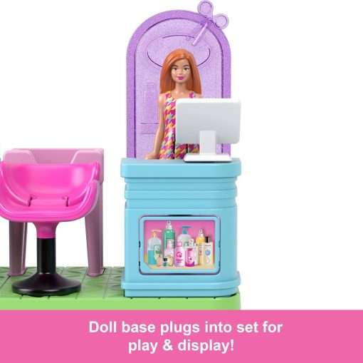 Barbie Mini BarbieLand Collectible Hair Salon Playset with 1.5-Inch Doll, Style Station with Mirror, Shampoo Area and Reception Desk for Storytelling Play - 5