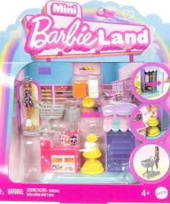 Barbie Mini BarbieLand Collectible Supermarket Playset with 1.5-Inch Doll, Product Shelves, Check Stand & Shopping Cart for Storytelling Play - 1