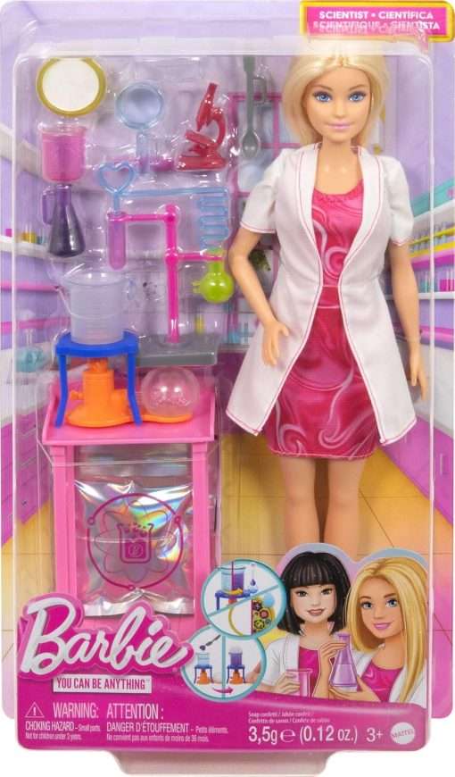 Barbie Scientist Doll and Accessories with Blonde Fashion Doll, Lab Table, Microscope, & Color-Change Beaker & Petri Dish Accessories - 6