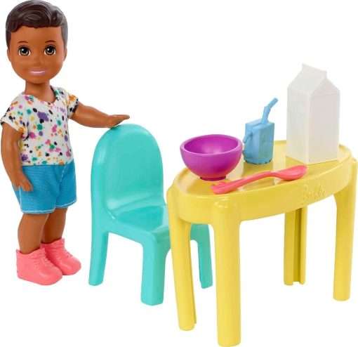 Barbie Skipper Babysitters Inc Small Doll and Accessories Playset with Toddler Boy Doll, Table, Chairs and 4 Food-Themed Pieces - 1