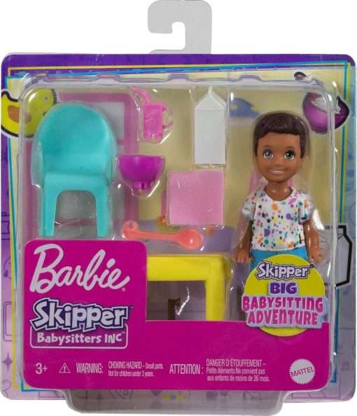 Barbie Skipper Babysitters Inc Small Doll and Accessories Playset with Toddler Boy Doll, Table, Chairs and 4 Food-Themed Pieces - 6