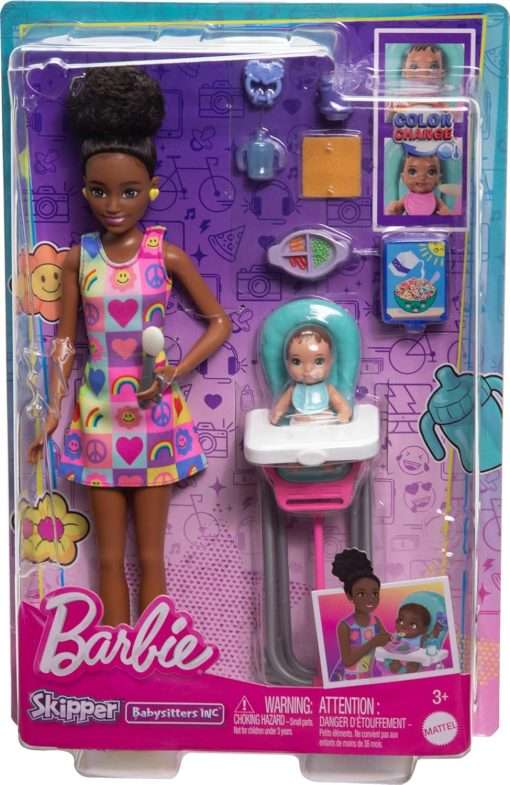 Barbie Skipper Doll & Playset with Accessories, Babysitting Set Themed to Mealtime, Color-Change Toy Play - 6