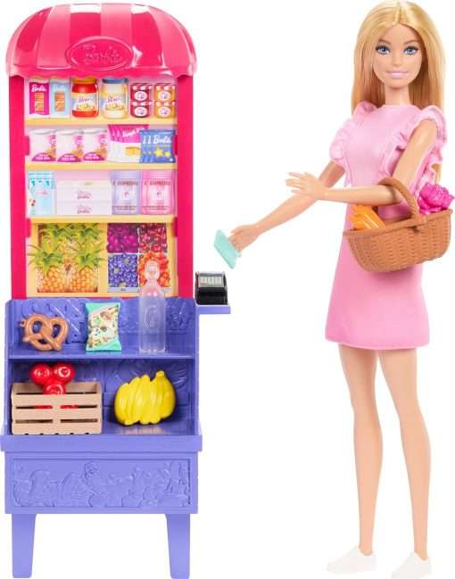 Barbie and Teresa Recipe for Friendship Fashion Doll & Playset, Malibu at The Market Theme with 11 Accessories Including Market Stand & Food - 1