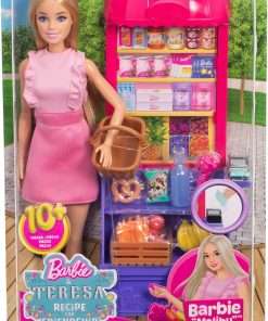Barbie and Teresa Recipe for Friendship Fashion Doll & Playset, Malibu at The Market Theme with 11 Accessories Including Market Stand & Food - 6
