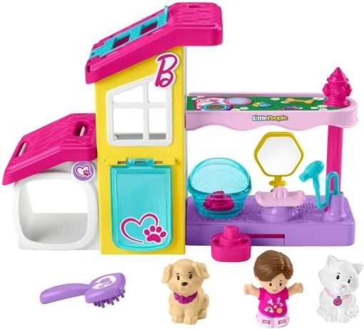 Fisher-Price Little People Barbie Toddler Toy Play and Care Pet Spa Playset with Music & Sounds for Pretend Play Kids Ages 18+ Months - 1