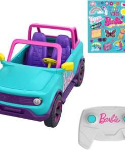 Hot Wheels Barbie RC SUV, Remote-Control Pink Vehicle That Fits 2 Fashion Dolls & Accessories, Includes Kid-Applied Stickers for Customization - 1