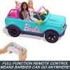 Hot Wheels Barbie RC SUV, Remote-Control Pink Vehicle That Fits 2 Fashion Dolls & Accessories, Includes Kid-Applied Stickers for Customization - 5