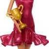 Barbie Ballroom Dancer Fashion Doll with Red Ruffle Dress, Dancing Shoes & Brown Styled Hair, Dancing Trophy Accessory - 5