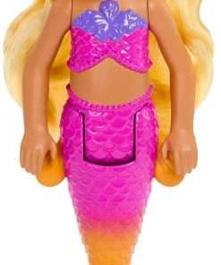 Barbie Dreamtopia Chelsea Mermaid Small Doll with Removable Hair Accessory, Wavy Blonde Hair & Ombre Tail, Bends at Waist - 1