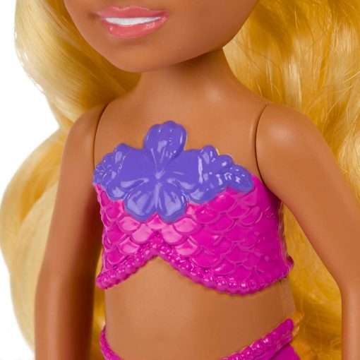 Barbie Dreamtopia Chelsea Mermaid Small Doll with Removable Hair Accessory, Wavy Blonde Hair & Ombre Tail, Bends at Waist - 5