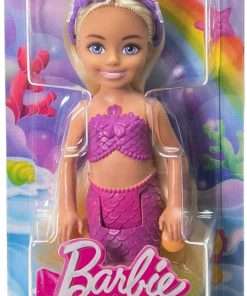 Barbie Dreamtopia Chelsea Mermaid Small Doll with Removable Hair Accessory, Wavy Blonde Hair & Ombre Tail, Bends at Waist - 6