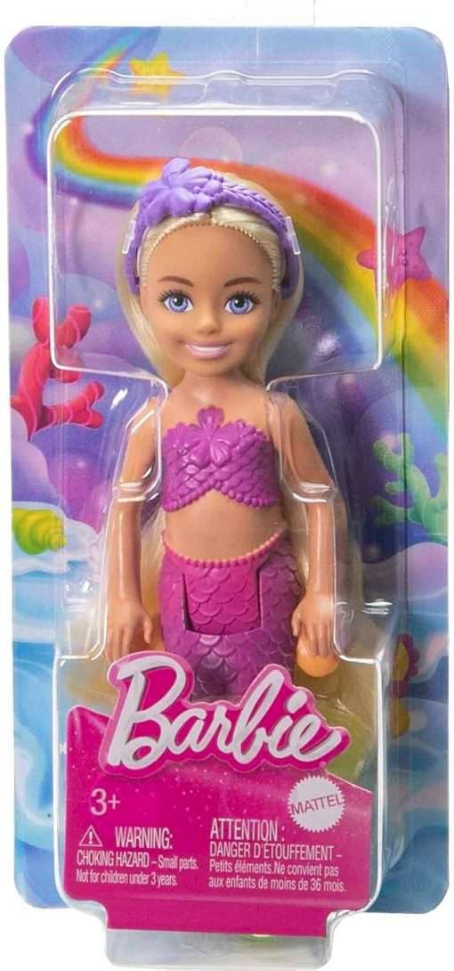 Barbie Dreamtopia Chelsea Mermaid Small Doll with Removable Hair Accessory, Wavy Blonde Hair & Ombre Tail, Bends at Waist - 6