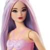 Barbie Mermaid Doll with Pink & Lilac Fantasy Hair & Headband Accessory, Toy with Shell-Inspired Bodice & Lavender Tail - 2