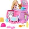 Barbie Chelsea Puppy Carrier Playset, Blonde Small Doll and Accessories, Dog Carrier with Puppy Themed Play Pieces - 4