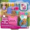 Barbie Chelsea Puppy Carrier Playset, Blonde Small Doll and Accessories, Dog Carrier with Puppy Themed Play Pieces - 8