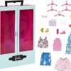 Barbie Closet Playset with 3 Outfits, Styling Accessories & Hangers, Mix & Match Clothes for 50+ Looks - 1