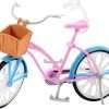 Barbie Doll & Bike Set with Accessories, Blonde in Rainbow Romper with Pink & Blue Bicycle, Helmet, Basket & Water Bottle - 4
