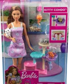 Barbie Kitty Condo Doll & Pets, Cat Tree Toy Playset with 5 Kitten Figures & Accessories - 7
