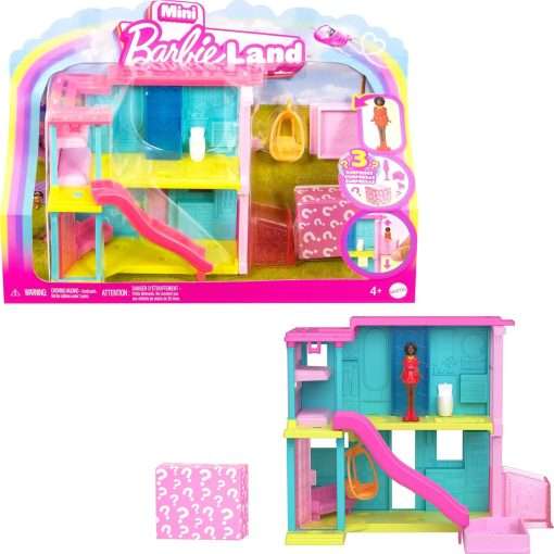 Barbie Mini BarbieLand Doll House Sets, Mini Dreamhouse with Surprise 1.5-inch Doll, Furniture & Accessories, Plus Elevator & Pool - 1