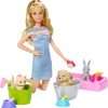Barbie Play 'n Wash Pets Playset with 3 Color-Change Animals & 10 Toy Accessories, Blonde Fashion Doll with Blue Eyes - 6