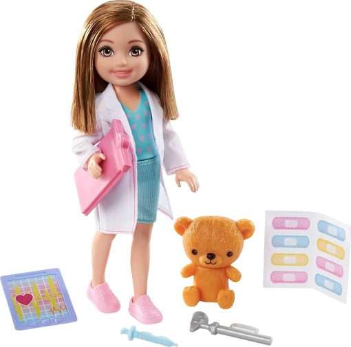 Barbie Playset with Brunette Chelsea Can Be Doctor Doll & Accessories Including Clipboard, Medical Tools & Bandage Stickers - 1