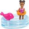 Barbie Skipper Babysitters Inc Playset with Skipper Doll, Color-Change Small Doll, Pool, Squirt Whale Toy & Accessories - 5