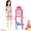 Barbie Teacher Doll with Blonde Fashion Doll with Printed Dress, 1 Toddler Doll, & Teaching Accessories - 1