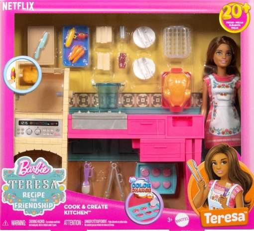 Barbie and Teresa Recipe for Friendship Teresa Fashion Doll & Kitchen Playset with 20+ Accessories Including Color-Change Cookies - 6