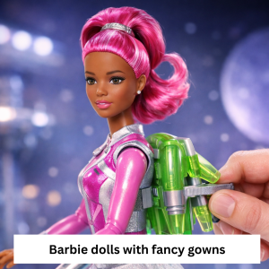 Barbie dolls with fancy gowns