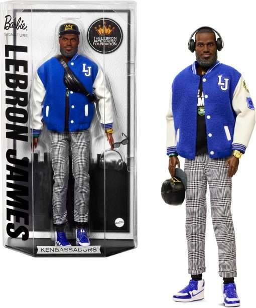 Barbie Signature Lebron James Kenbassadors Doll Collectible with Varsity Bomber Jacket Outfit & Accessories Including Headphones, Sunglasses, & More - 1