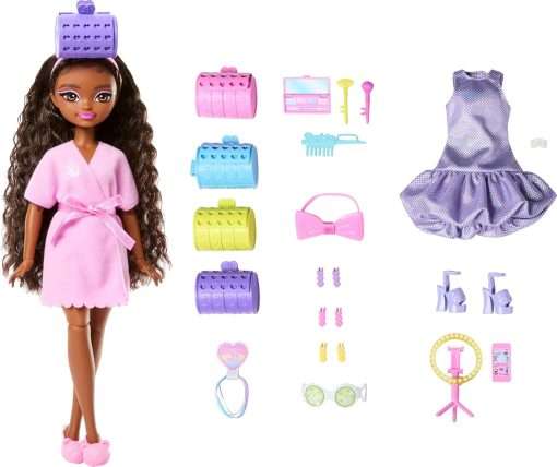 Barbie Dream GET Ready Brooklyn” Fashion Doll with Stylized Hair, Including Surprise Hair Accessories & 15+ Looks - 1