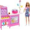 Barbie Mysteries- Beach Detectives Malibu” Doll & Cotton Candy Game Booth Playset with 20 Accessories Including Prizes - 1