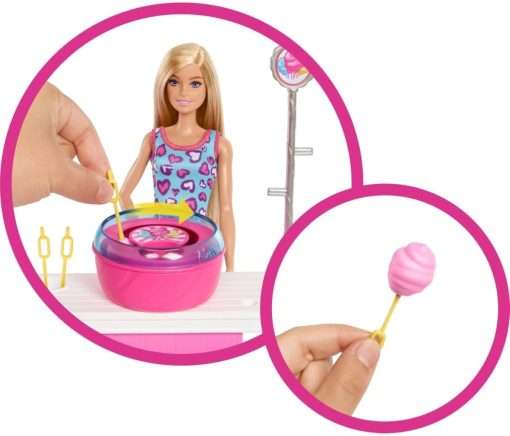 Barbie Mysteries- Beach Detectives Malibu” Doll & Cotton Candy Game Booth Playset with 20 Accessories Including Prizes - 3