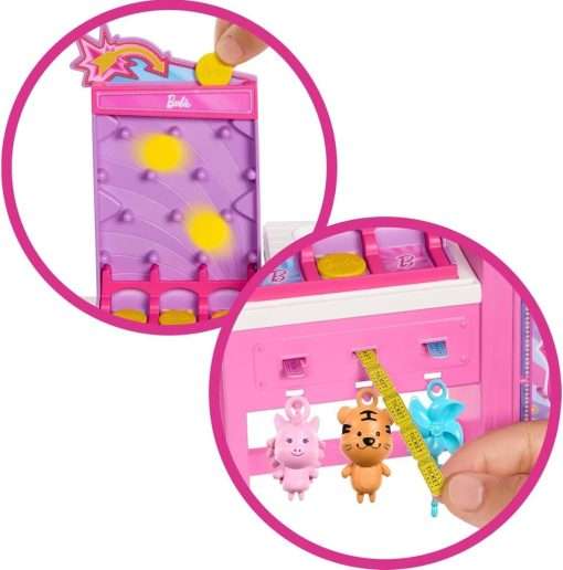 Barbie Mysteries- Beach Detectives Malibu” Doll & Cotton Candy Game Booth Playset with 20 Accessories Including Prizes - 4