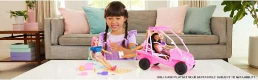 Barbie Mysteries- Beach Detectives Playset with Beach Buggy Toy Car & 10+ Accessories, Including Beach Chair & Towel - 2