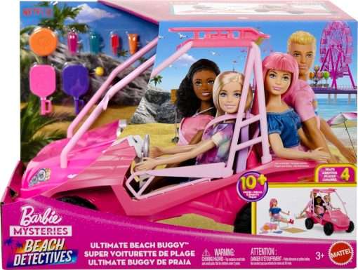 Barbie Mysteries- Beach Detectives Playset with Beach Buggy Toy Car & 10+ Accessories, Including Beach Chair & Towel - 6
