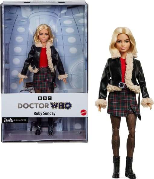 Barbie Ruby Sunday Doll, Dr. Who Collectible Inspired by The Series’ 14th Season with Doll Stand & Certificate of Authenticity - 1