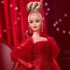 Barbie Signature Doll, Mattel 80th Anniversary Collectible in Glittery Red Tulle Gown with Drop Earrings and Sheer Gloves, Blonde Hair - 3