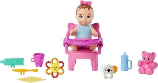 Barbie Skipper Babysitters Inc Baby Small Doll & Accessories, First Tooth Playset with Appearing & Disappearing Tooth - 1