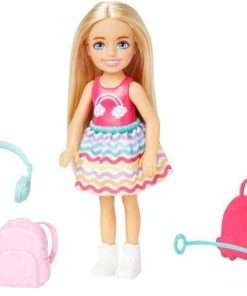 Barbie Toys, Chelsea Doll and Accessories, Travel Set with Puppy and 6 Pieces Including Pet Carrier - 1