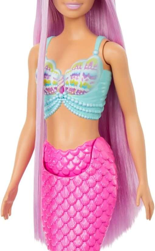 Barbie Mermaid Doll with 7-Inch-Long Pink Fantasy Hair & Colorful Accessories for Styling Play Like Headband & Barrettes - 2