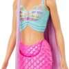 Barbie Mermaid Doll with 7-Inch-Long Pink Fantasy Hair & Colorful Accessories for Styling Play Like Headband & Barrettes - 3