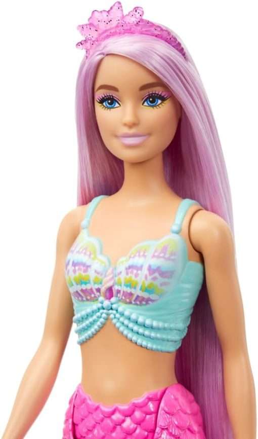 Barbie Mermaid Doll with 7-Inch-Long Pink Fantasy Hair & Colorful Accessories for Styling Play Like Headband & Barrettes - 5